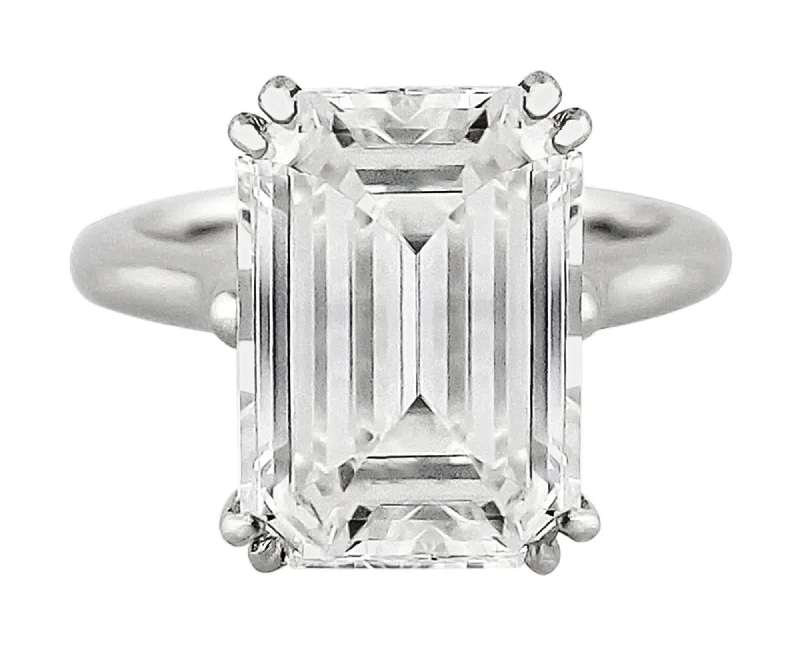 Platinum 7ct Emerald Cut Diamond Ring