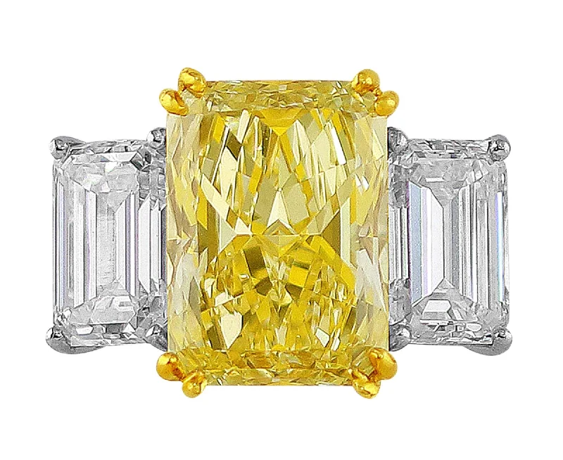 Rivière 7.02ct Fancy Yellow Color Diamond Ring, GIA Certified