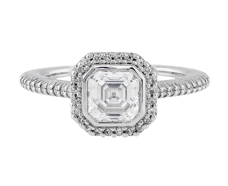 Ritani Bella Vita 18k White Gold Asscher Diamond Solitaire Ring