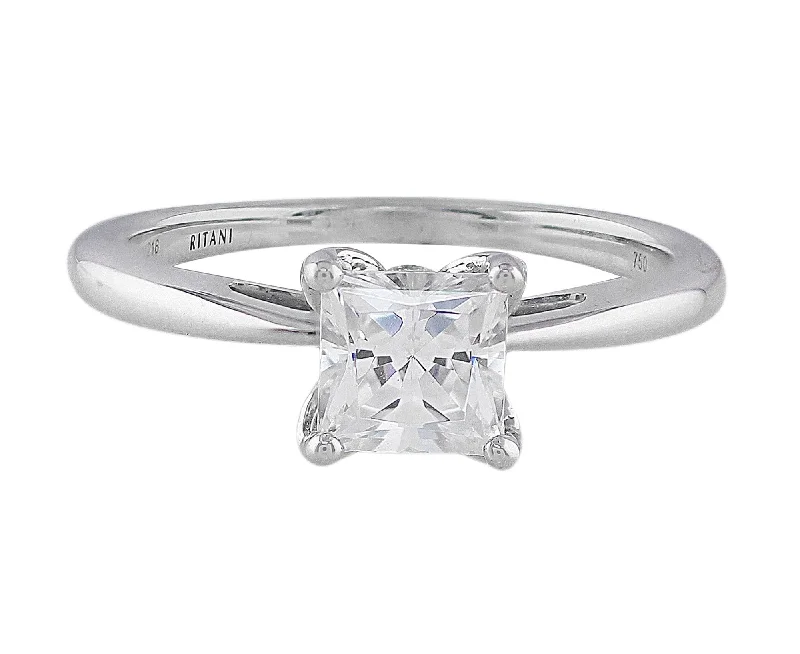 Ritani 18k White Gold Diamond Solitaire Ring