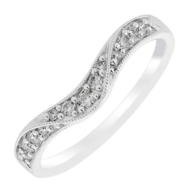 Diamond Pave Wedding Band in 14kt White Gold (1/7ct tw)