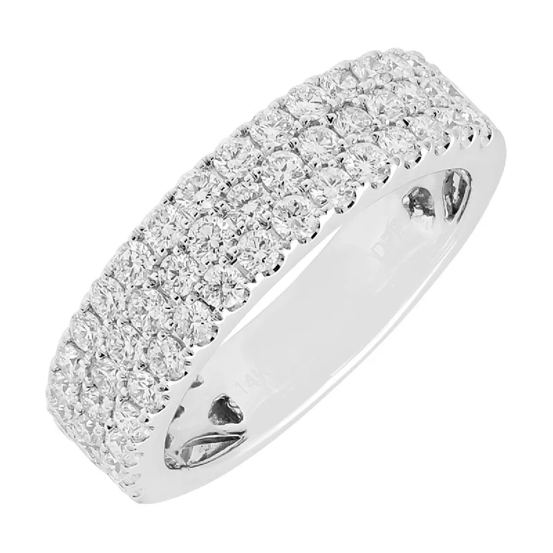 Diamond Three Row Wedding Band in 14kt White Gold (1ct tw)