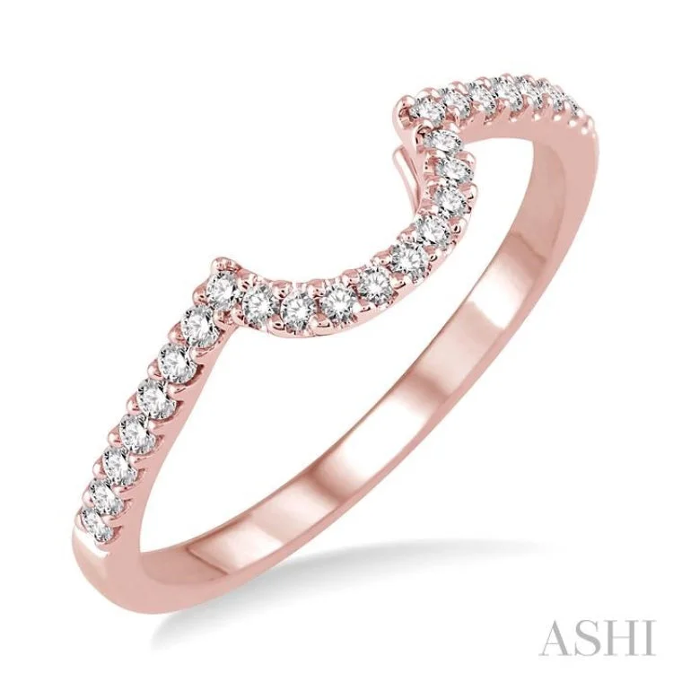 1/5 Ctw Round Cut Diamond Wedding Band in 14K Rose Gold