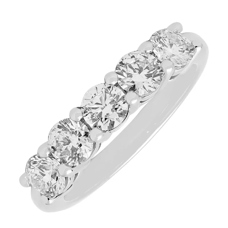 Diamond Five Stone Wedding Band in Platinum (1 1/3ct tw)