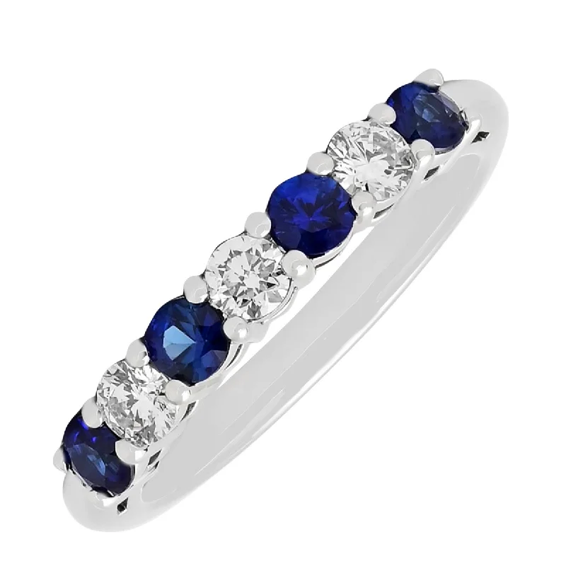 Sapphire and Diamond Band in Platinum (1/3ct tw)