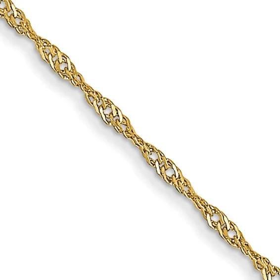 10k Yellow Gold 1mm Sparkle Singapore Chain