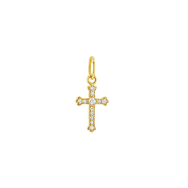 Orthodox Diamond Cross Charm