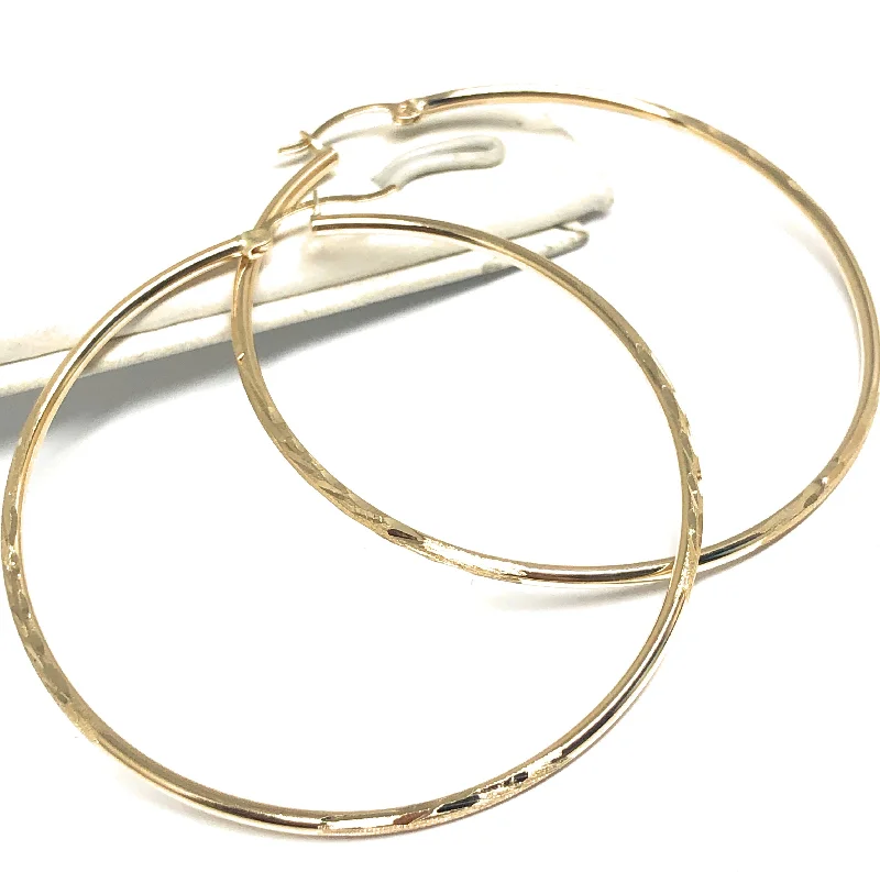 14k Solid Gold Classic Hoop Earrings