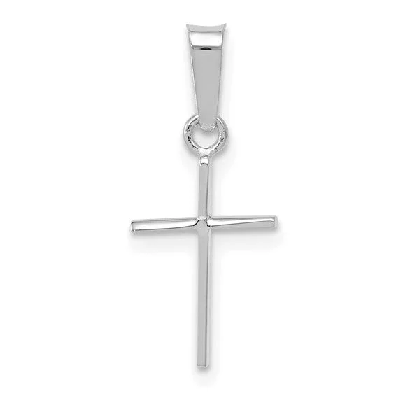 14k White Gold Cross Necklace