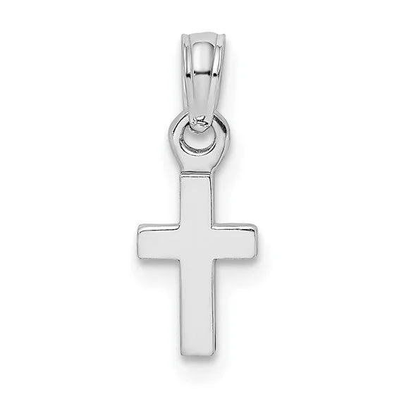 14k White Gold Cross Pendant