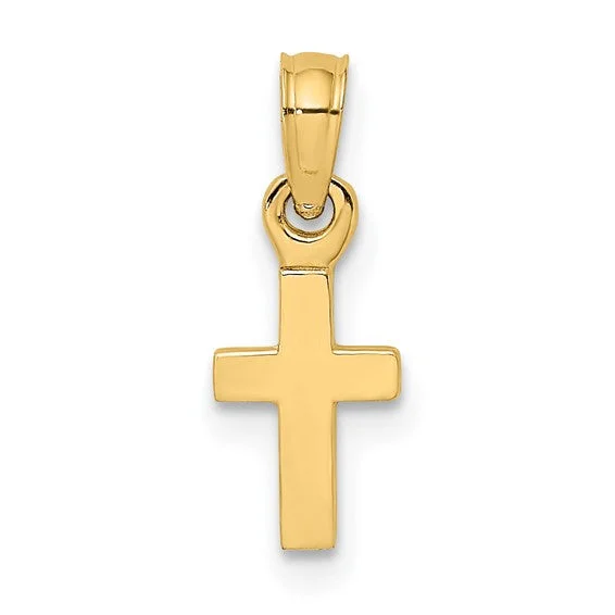 14k White Gold Cross Pendant