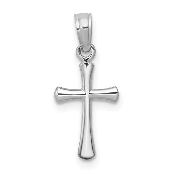 14k White Gold Cross Pendant