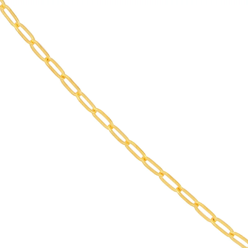 14K Yellow Gold, White Gold or Rose Gold 1.25mm Paperclip Chain Necklace with Lobster Lock