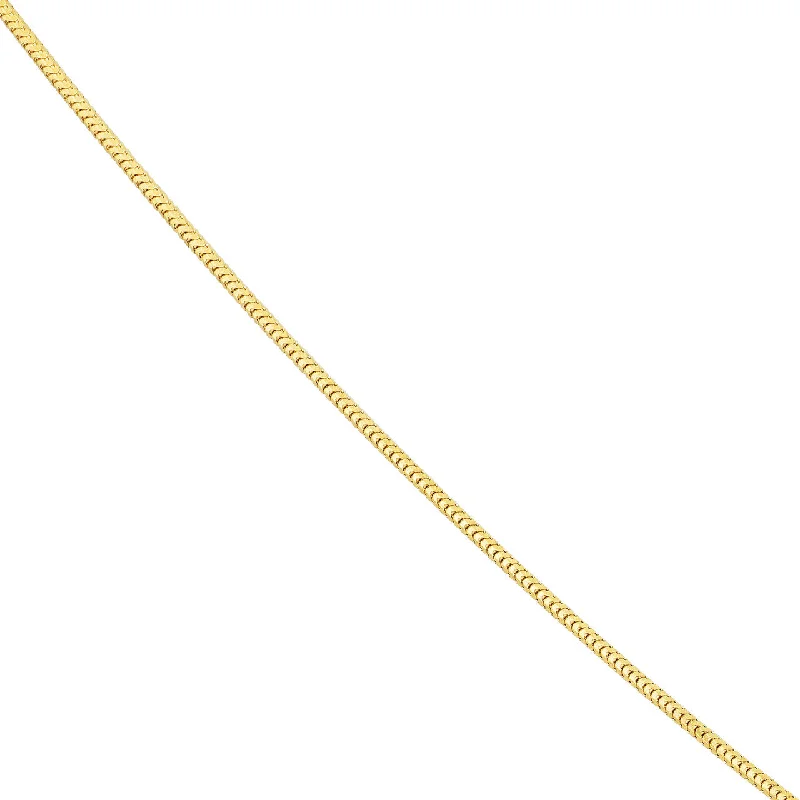 14K Yellow Gold or White Gold or Rose Gold 1mm Snake Chain Necklace with Lobster Lock - Hollow