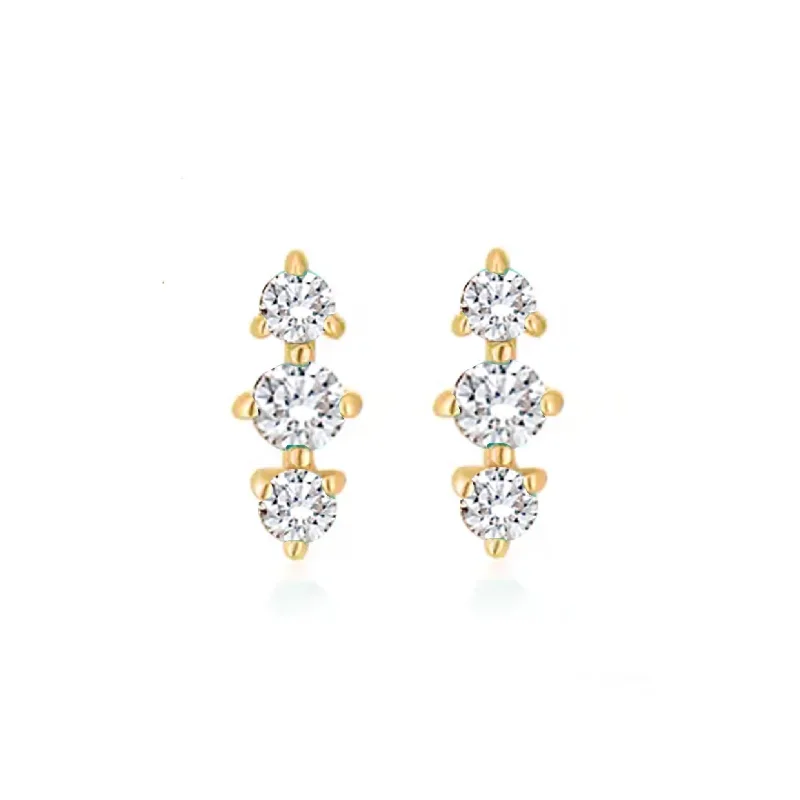 14kt Gold Diamond Lane Studs