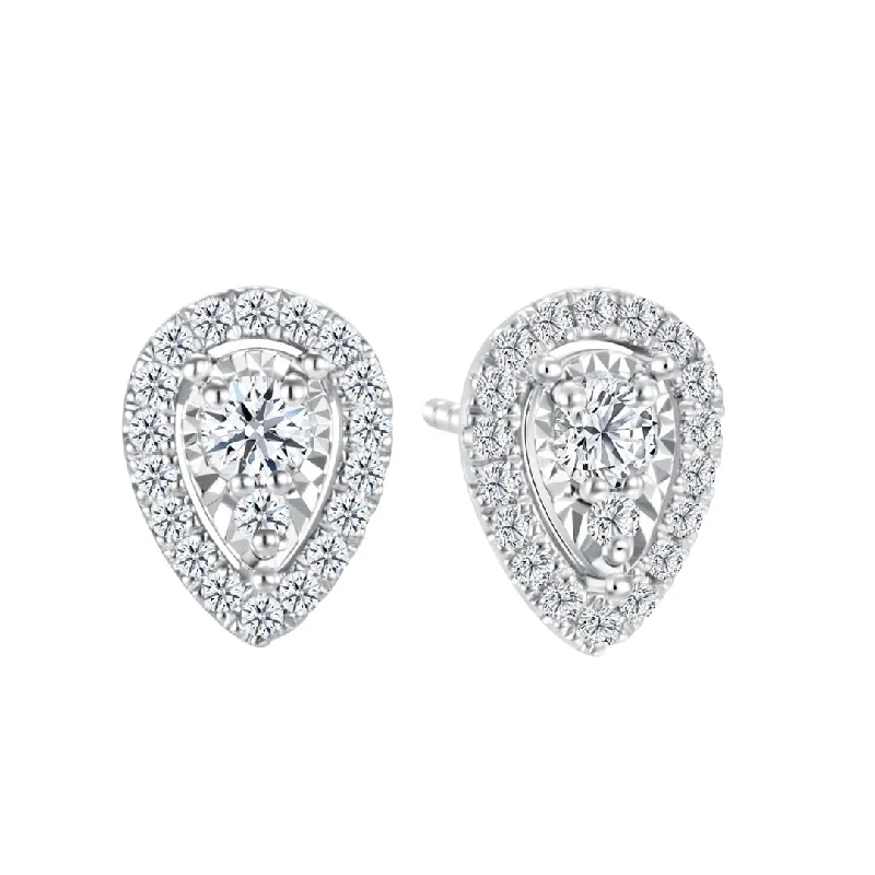 White Gold Teardrop Diamond Earrings