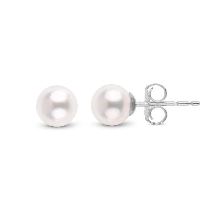 5.5-6.0 mm White AAA Akoya Pearl Stud Earrings