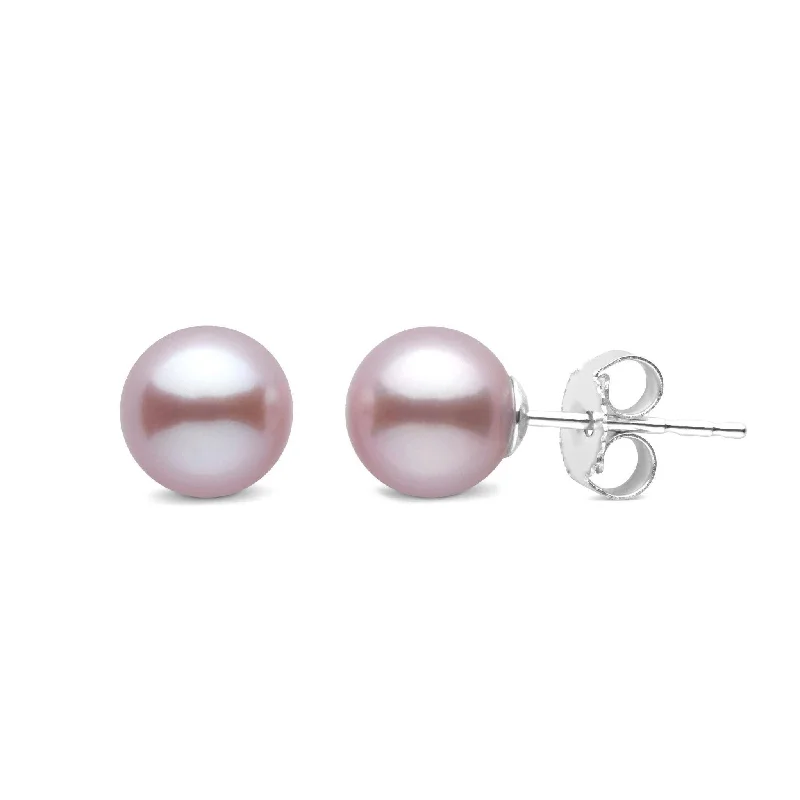 6.5-7.0 mm AAA Lavender Freshwater Pearl Stud Earrings