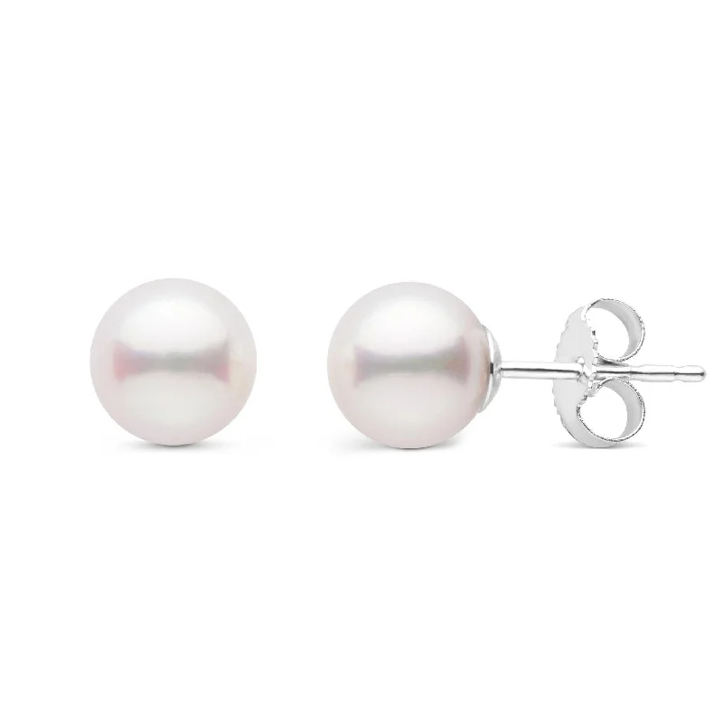 7.0-7.5 mm White Akoya AA+ Pearl Stud Earrings