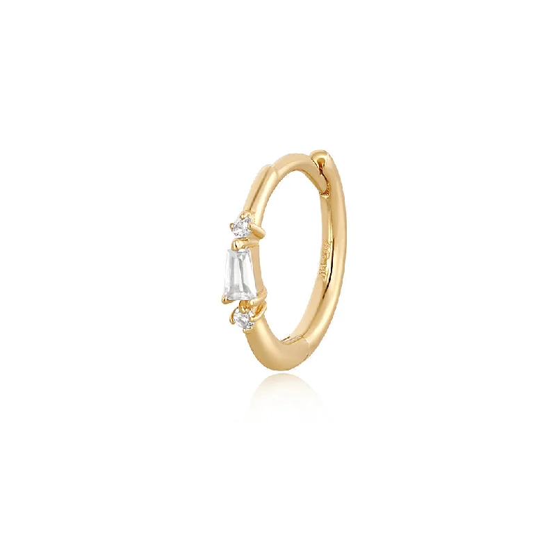 Alexia | Baguette White Sapphire Hoop