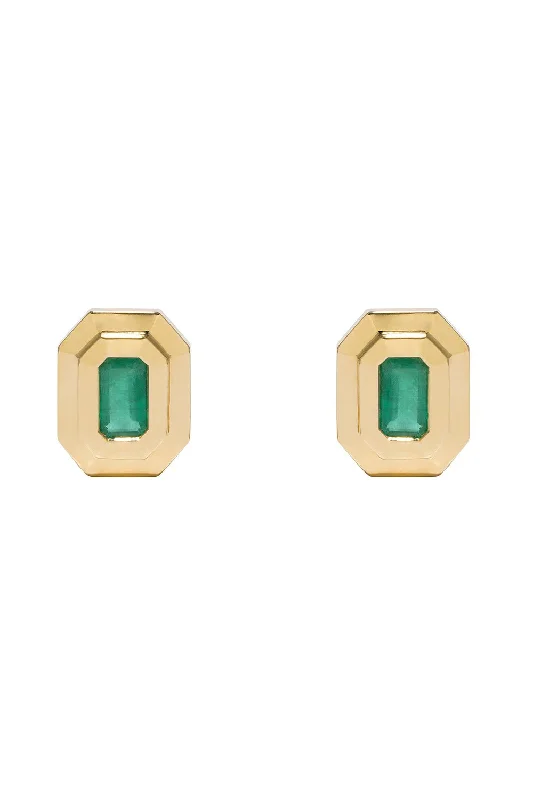 Emerald Staircase Stud Earrings