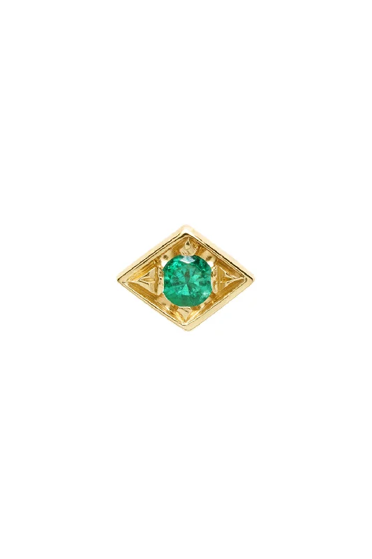 Petite Emerald Lone Burst Stud Earring