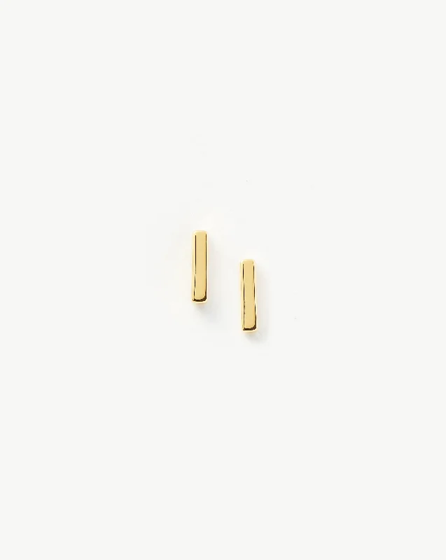 Bar Stud Earrings | 18ct Gold Vermeil