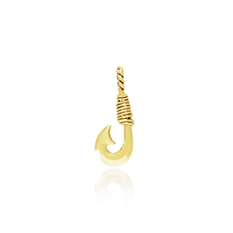 Makau (Hawaiian Fish Hook) Charm Pendant in 14K or 18K Gold