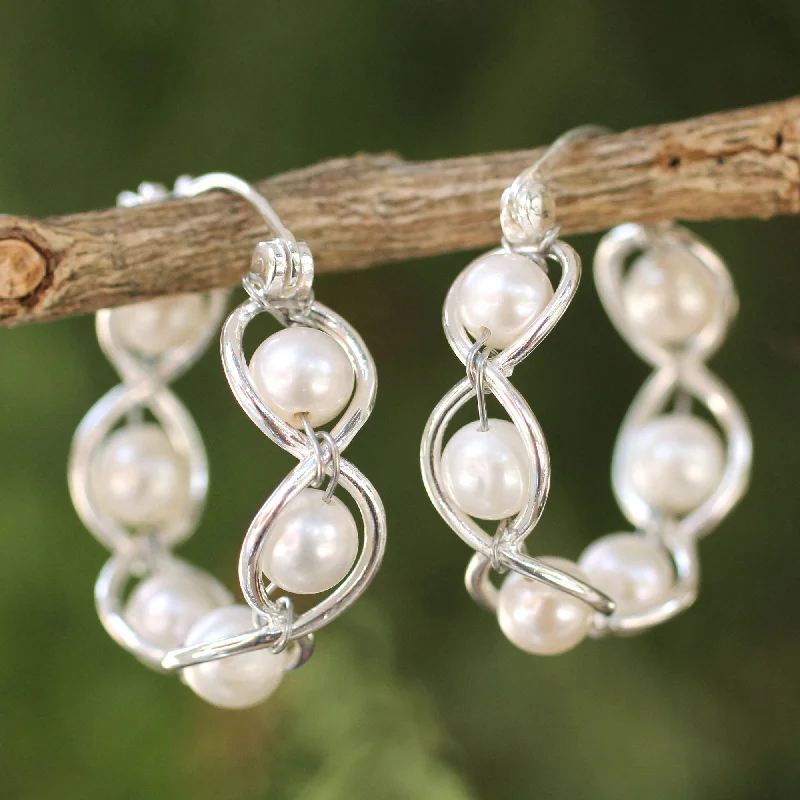 Cloud Twist Sterling Silver Hoop Earrings