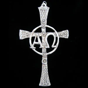 "Alpha Omega" Cross Pendant