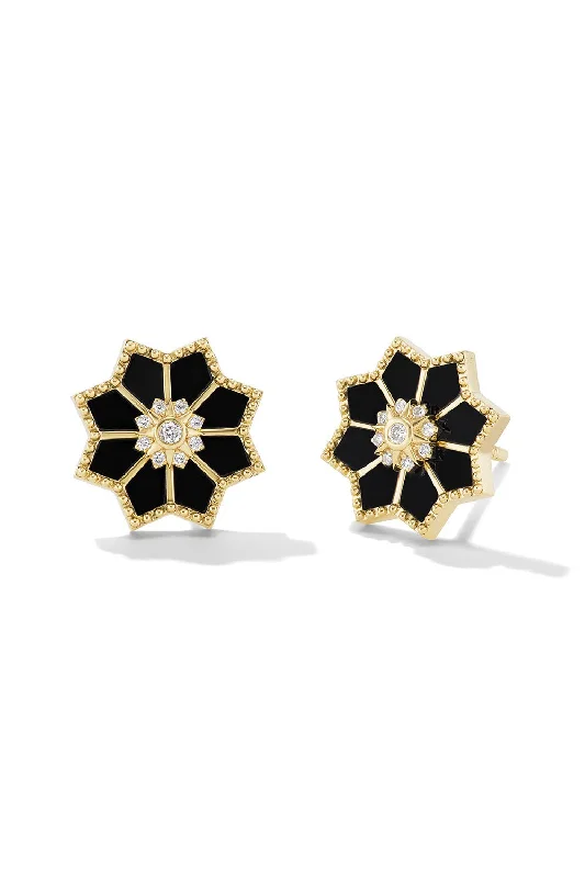 FEZ BLACK ONYX STUD EARRINGS