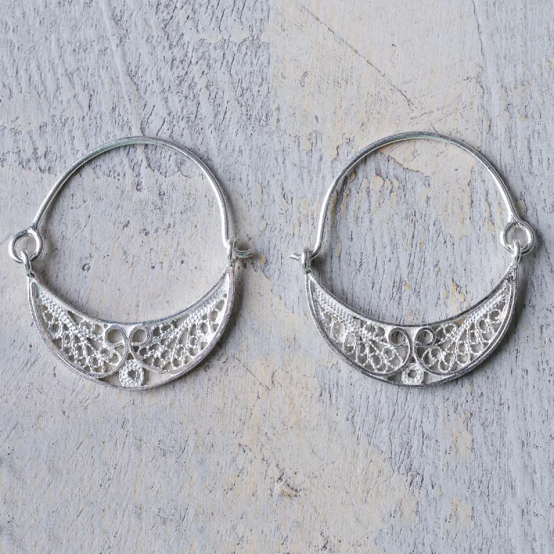 Fiesta Endless Hinged Sterling Silver Hoop Earrings