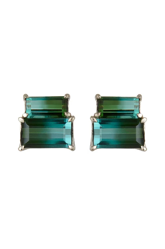 Green Tourmaline Stud Earrings