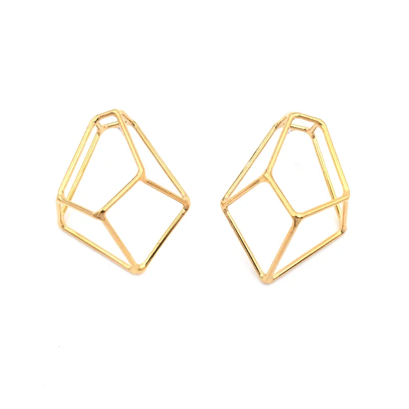 Five Sided Crystalline Earrings, Multiple Colored Finishes