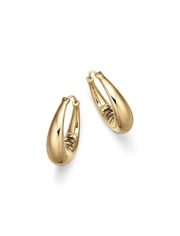 Reflective, 18K Yellow Gold Hoops