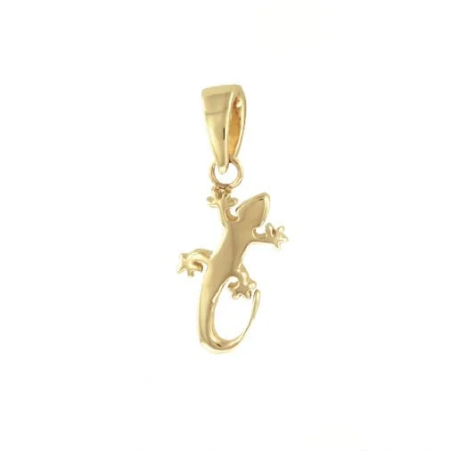 Gecko Pendant in 14K Pink or 14K White Gold