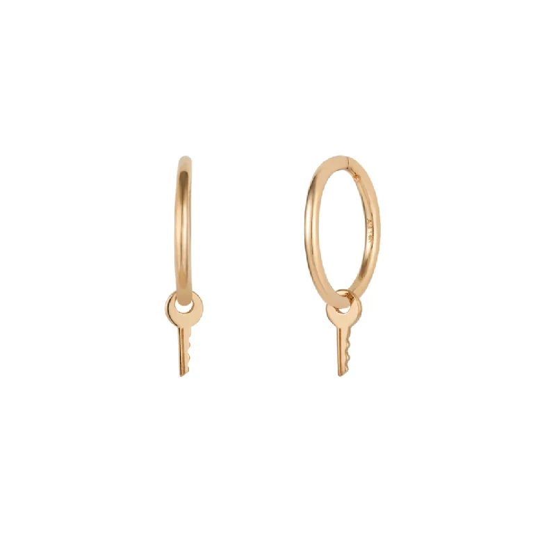 GINA | Key Charm Hoop Earrings