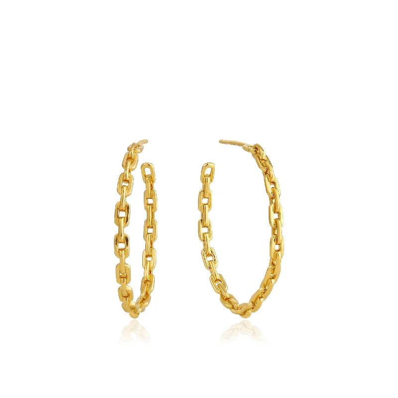 Gold Chain Hoop Earrings