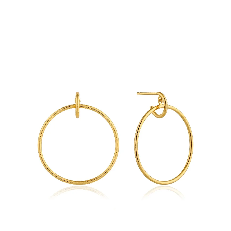 Gold Front Hoop Earrings