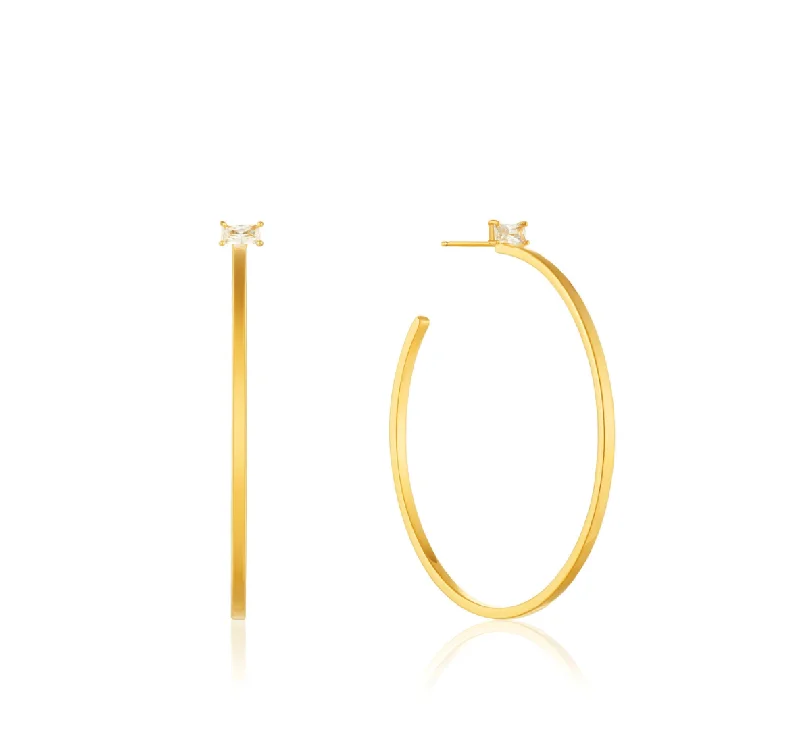 Gold Glow Hoop Earrings