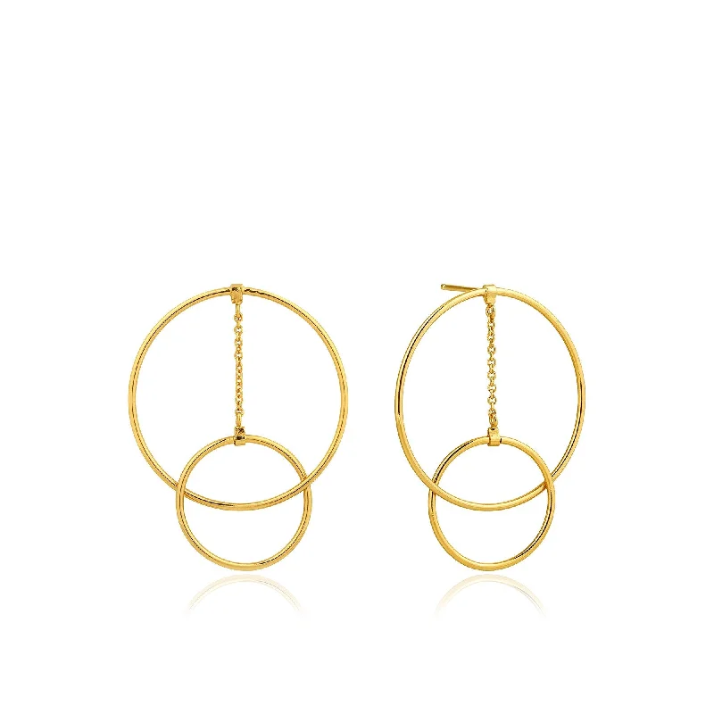 Gold Modern Front Hoop Earrings