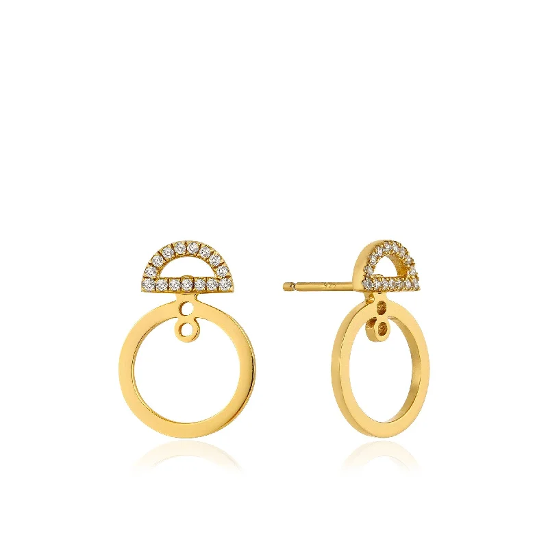 Gold Shimmer Pavé Hoop Ear Jackets