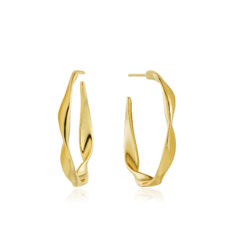 Gold Twist Hoop Earrings