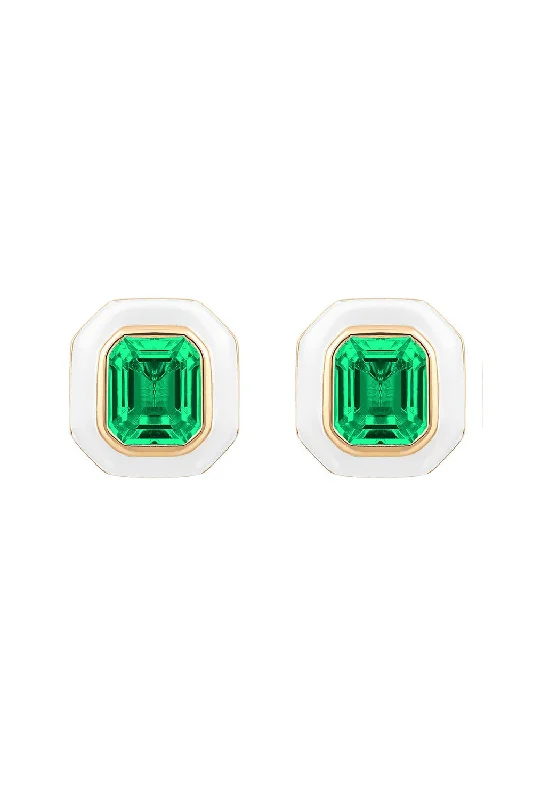 Queen Emerald Stud Earrings