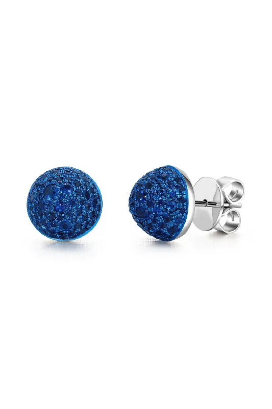 Large Blue Sapphire Bahia Stud Earrings