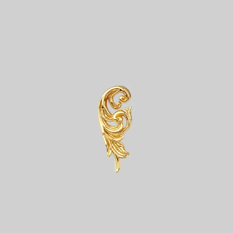 IMPERIAL. Ornate Flourish Stud Earring - Gold