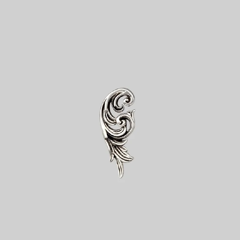 IMPERIAL. Ornate Flourish Stud Earring - Silver