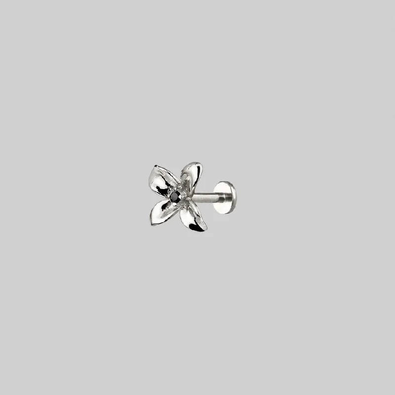 ISLA. Clematis Flower Stud Earring - Silver