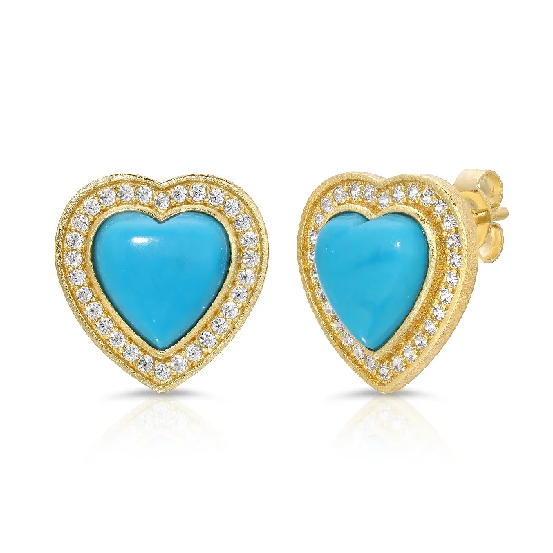 JOYFUL HEART STUD - TURQUOISE