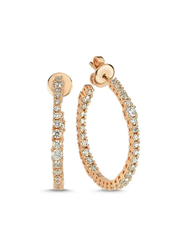 The Inara, 14K Yellow Gold + Diamond Hoops